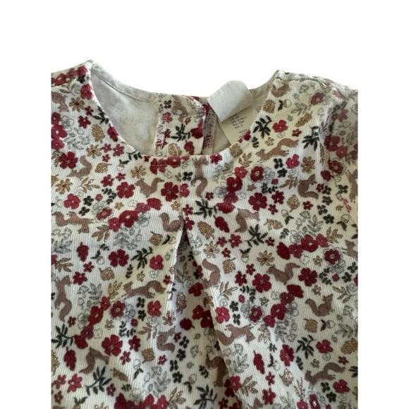 The Prairie By Rachel Ashwell Girls 4T Floral Fall Squirrel Corduroy Dress #5475 - Picture 2 of 10